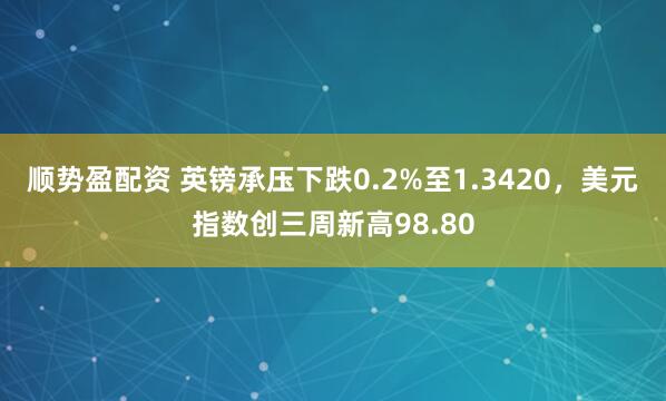 顺势盈配资 英镑承压下跌0.2%至1.3420，美元指数创三周新高98.80